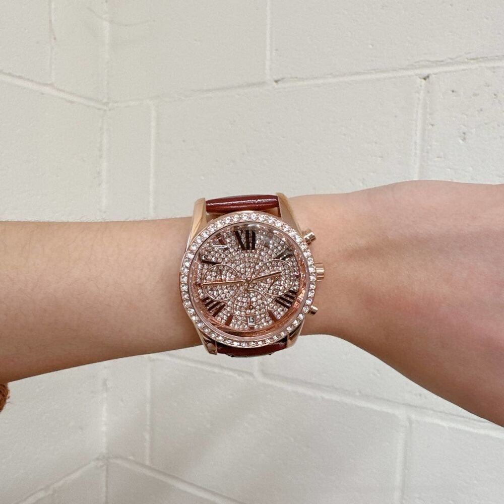 Michael Kors MK2971 Lexington Pave Rose Gold Tone and Crocodile leather